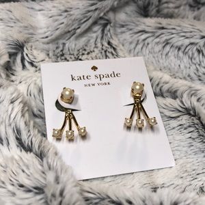 Kate Spade ♠️ Gold Pearl Jacket Earrings